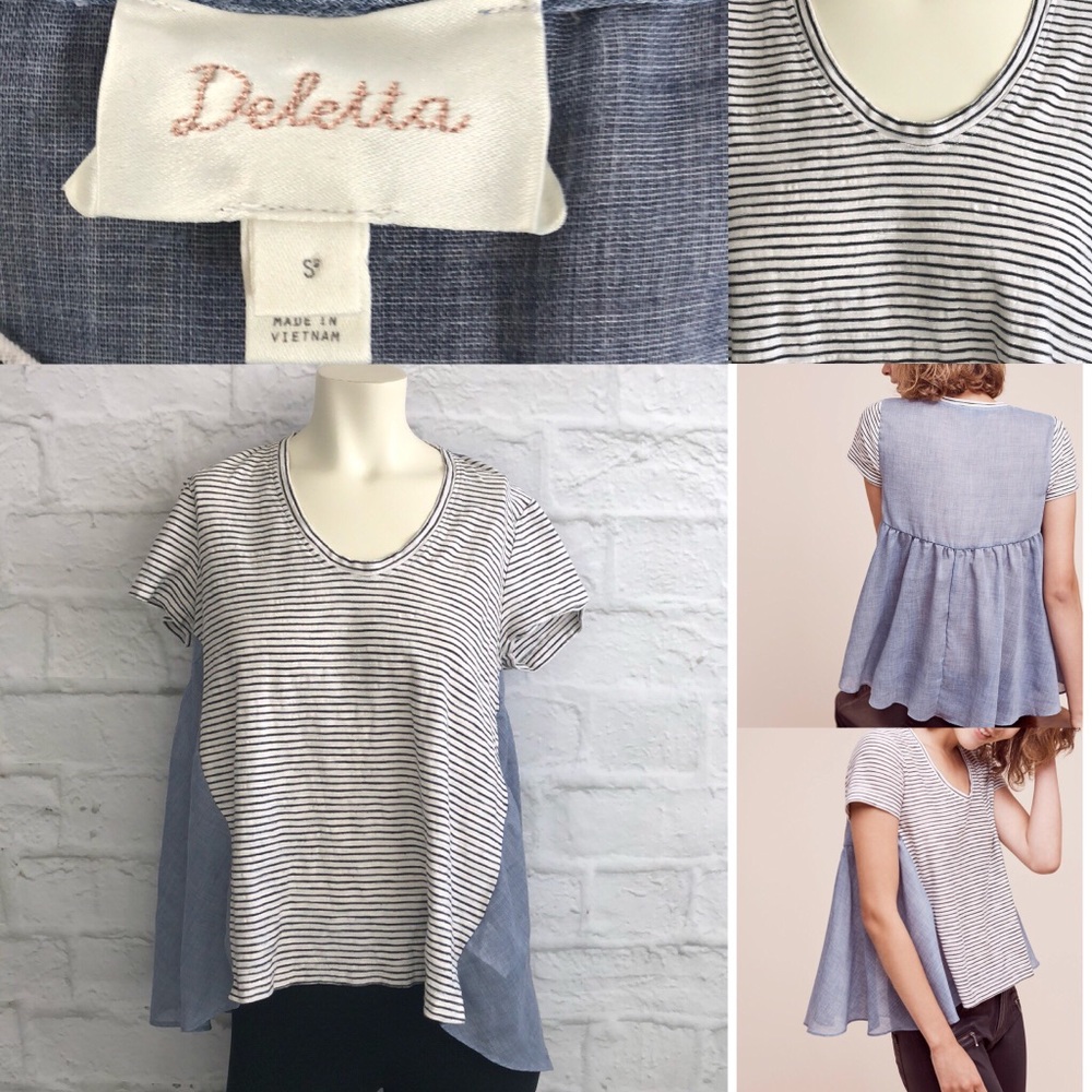 Anthropologie Deletta Striped Jespa Tee Blouse S